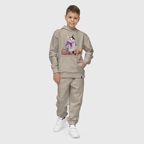 Детский костюм КОТЕНОК С БАНТИКОМ KITTEN WITH A BOW / Миндальный – фото 4