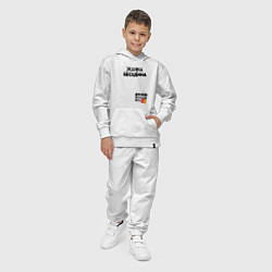 Костюм хлопковый детский ЖАННА БЕСЦЕННА, цвет: белый — фото 2