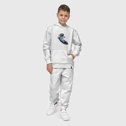 Костюм хлопковый детский Космонавт на доске - серфинг, цвет: белый — фото 2