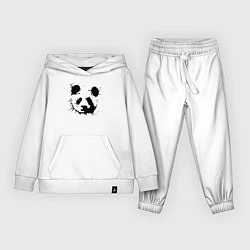Костюм хлопковый детский Прикольный панда - клякса, цвет: белый