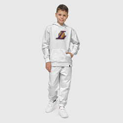 Костюм хлопковый детский ЛА Лейкерс объемное лого, цвет: белый — фото 2