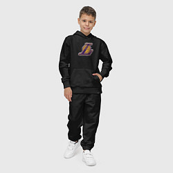 Костюм хлопковый детский ЛА Лейкерс объемное лого, цвет: черный — фото 2