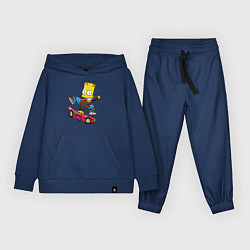 Костюм хлопковый детский Барт Симпсон - крутой скейтбордист, цвет: тёмно-синий