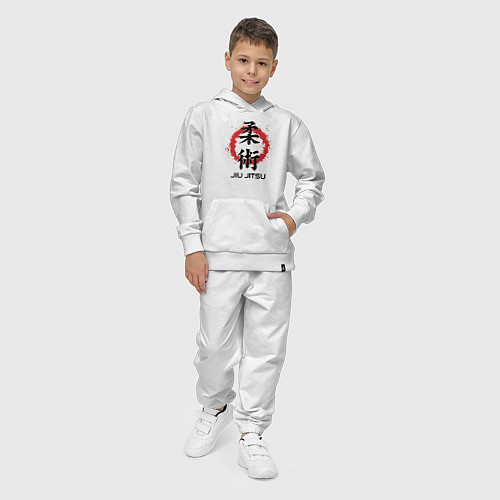 Детский костюм Jiu jitsu red splashes logo / Белый – фото 4