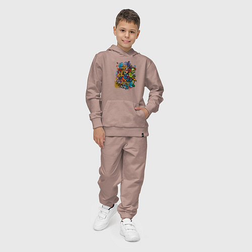 Детский костюм Граффити лицо и монстрики / Пыльно-розовый – фото 4