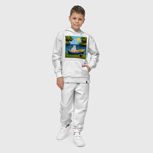 Детский костюм Кот рыбак / Белый – фото 4