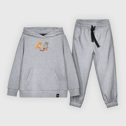 Костюм хлопковый детский Кошечки сажают дерево, цвет: меланж