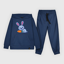 Костюм хлопковый детский Кролик и морковка, цвет: тёмно-синий