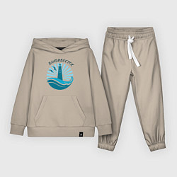 Костюм хлопковый детский Владивосток - маяк, цвет: миндальный