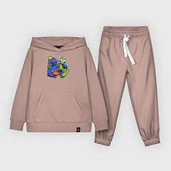 Костюм хлопковый детский Персонажи игры Радужные друзья, цвет: пыльно-розовый