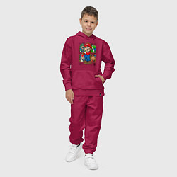 Костюм хлопковый детский Супер Марио, цвет: маджента — фото 2