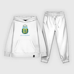 Костюм хлопковый детский Эмблема федерации футбола Аргентины, цвет: белый