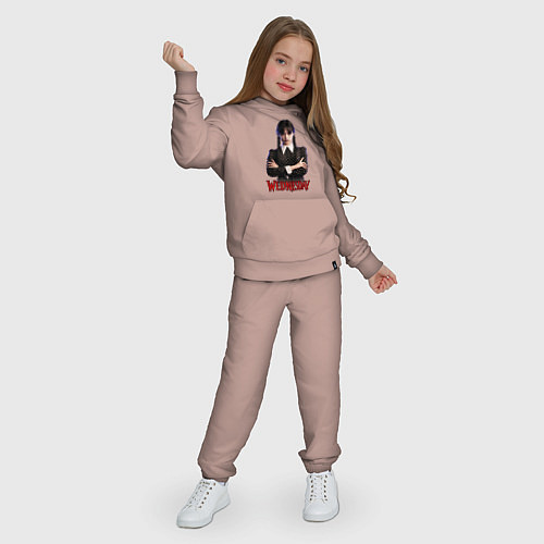 Детский костюм Уэнсдэй Аддамс / Пыльно-розовый – фото 3