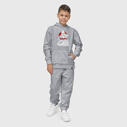 Костюм хлопковый детский Белый самурай и маска, цвет: меланж — фото 2