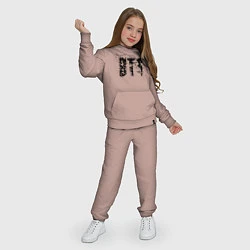 Костюм хлопковый детский BTS logo, цвет: пыльно-розовый — фото 2