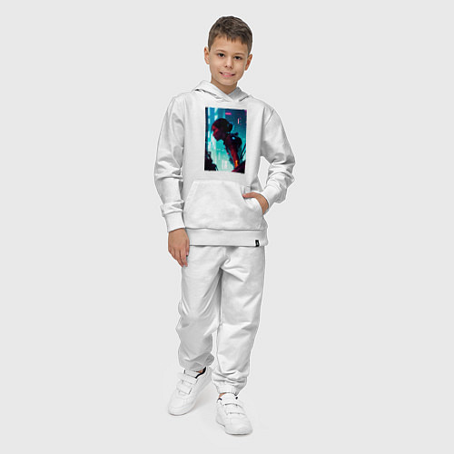 Детский костюм Синтвейв Cyberpunk 3 / Белый – фото 4