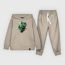 Костюм хлопковый детский Голова робота в пикселях, цвет: миндальный