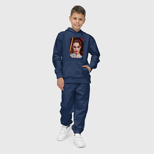 Детский костюм Нейродевушка - кареглазая брюнетка / Тёмно-синий – фото 4