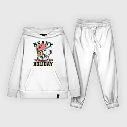 Костюм хлопковый детский Ready for the holiday, цвет: белый