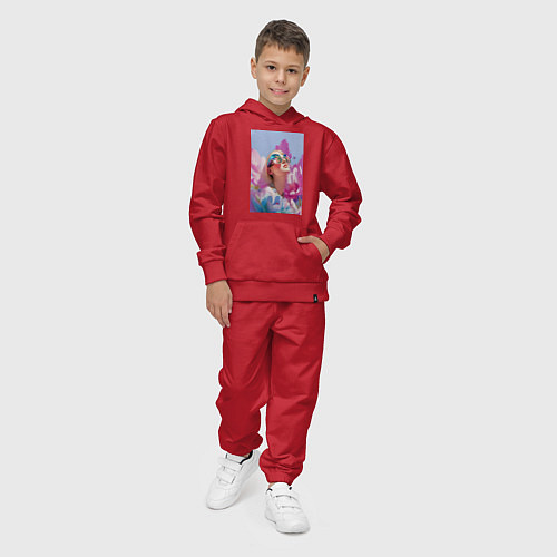 Детский костюм Весенняя девушка в цветах / Красный – фото 4