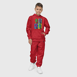 Костюм хлопковый детский Майкл Джордан в стиле Уорхола 2на2, цвет: красный — фото 2