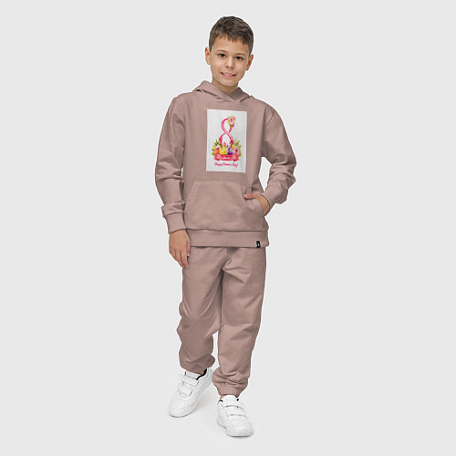 Детский костюм Акварель женский день / Пыльно-розовый – фото 4