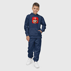 Костюм хлопковый детский Марио лого, цвет: тёмно-синий — фото 2