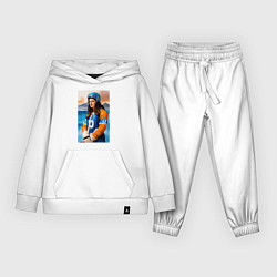 Костюм хлопковый детский Мона Лиза - крайний нападающий, цвет: белый