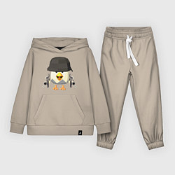 Костюм хлопковый детский Chicken Gun в каске, цвет: миндальный