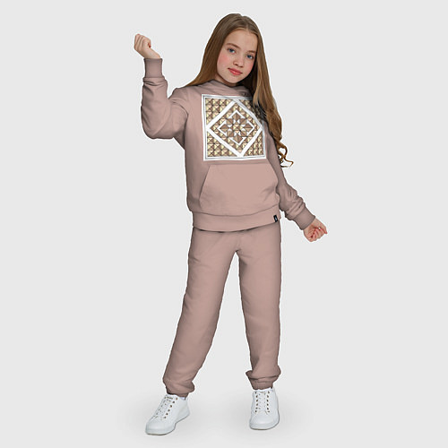 Детский костюм Узор из треугольников / Пыльно-розовый – фото 3