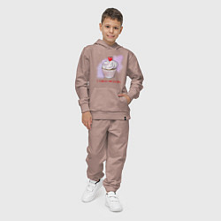Костюм хлопковый детский Акварельный капкейк, цвет: пыльно-розовый — фото 2