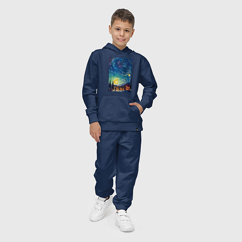 Детский костюм Ночной пейзаж в стиле Ван Гога / Тёмно-синий – фото 4