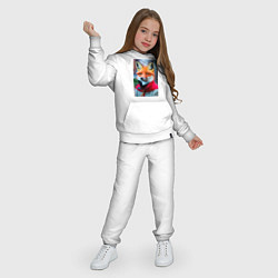 Костюм хлопковый детский Лисичка в модной куртке, цвет: белый — фото 2
