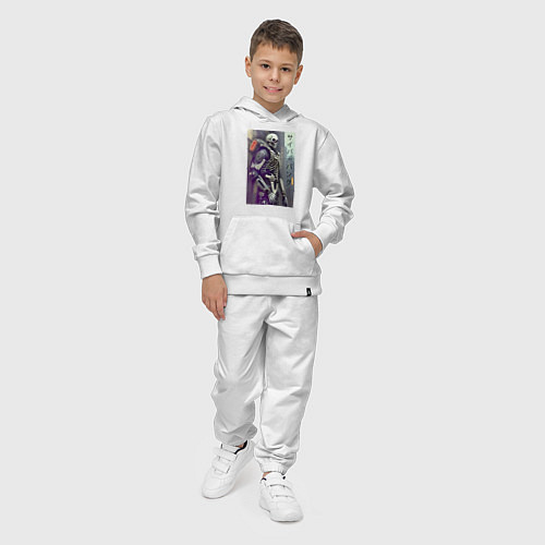 Детский костюм Cyber skeleton - metropolis - neural network / Белый – фото 4
