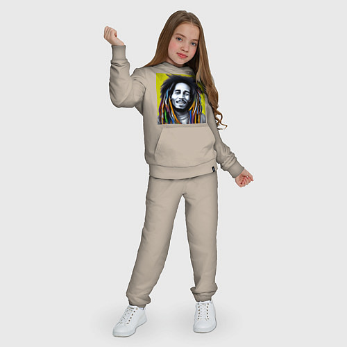 Детский костюм Разноцветные дреды Боба Марли граффити / Миндальный – фото 3