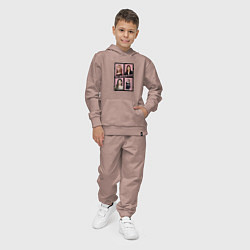 Костюм хлопковый детский Blackpink K-pop группа, цвет: пыльно-розовый — фото 2