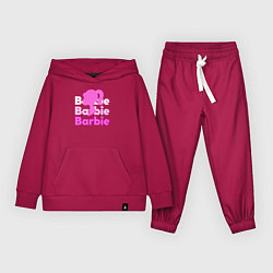 Костюм хлопковый детский Логотип Барби объемный, цвет: маджента