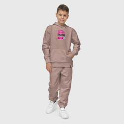 Костюм хлопковый детский Барби мод, цвет: пыльно-розовый — фото 2