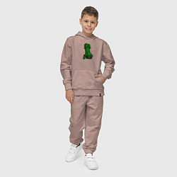 Костюм хлопковый детский Крипер Майнкрафт персонаж, цвет: пыльно-розовый — фото 2