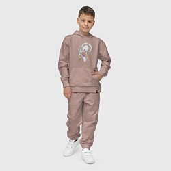 Костюм хлопковый детский Луффи - gear 5, цвет: пыльно-розовый — фото 2