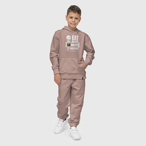 Детский костюм Майнкрафт на повторе / Пыльно-розовый – фото 4