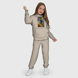 Костюм хлопковый детский Крутой леопард житель мегаполиса, цвет: миндальный — фото 2