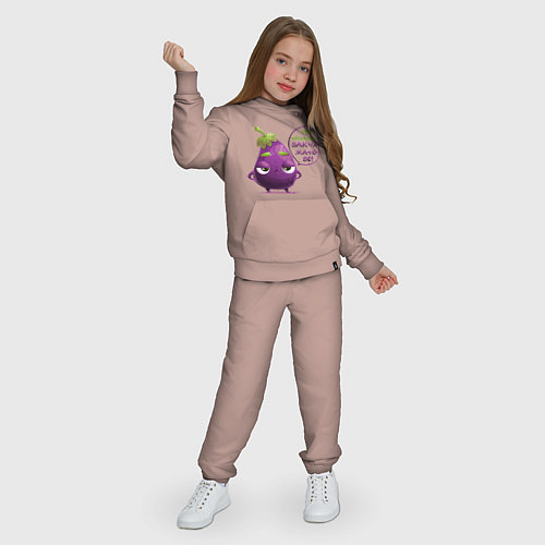 Детский костюм Баклажаново - баклажану фиолетово / Пыльно-розовый – фото 3