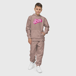 Костюм хлопковый детский Eva -retro barbie style, цвет: пыльно-розовый — фото 2
