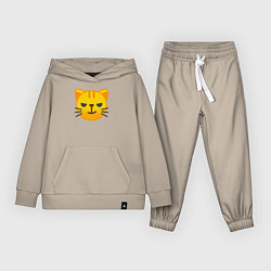 Костюм хлопковый детский Жёлтый котёнок хитрит, цвет: миндальный