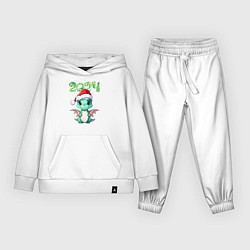 Костюм хлопковый детский 2024 символ года милый дракончик, цвет: белый