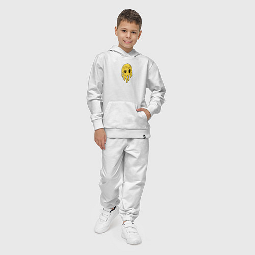 Детский костюм Расплавленный стекающий смайлик / Белый – фото 4