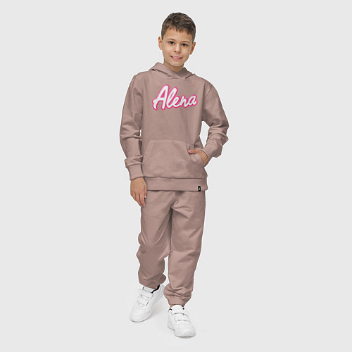 Детский костюм Алена в стиле барби - объемный шрифт / Пыльно-розовый – фото 4