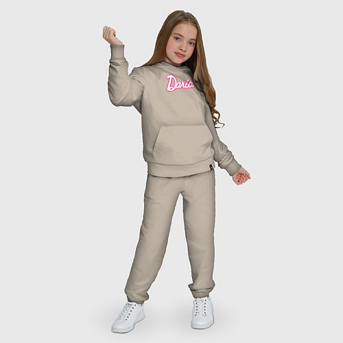 Детский костюм Дарья в стиле Барби - объемный шрифт / Миндальный – фото 3