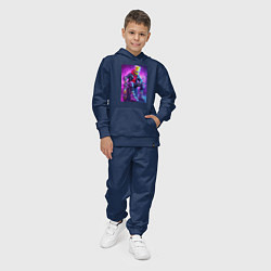 Костюм хлопковый детский Барт Симпсон крутой скейтбордист - нейросеть, цвет: тёмно-синий — фото 2